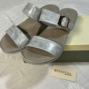 PATRIZIA by SPRING STEP ‘Kinari’ Slide in Silver Sz 9 Euro sz 40
